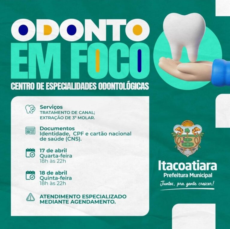 Em Atenção à Saúde Bucal da População, a Prefeitura Oferece Atendimento Especializado Noturno, Mediante Agendamento.